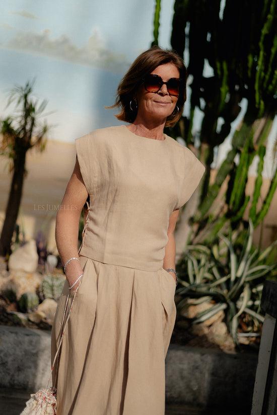 les jumelles Agapi blouse beige