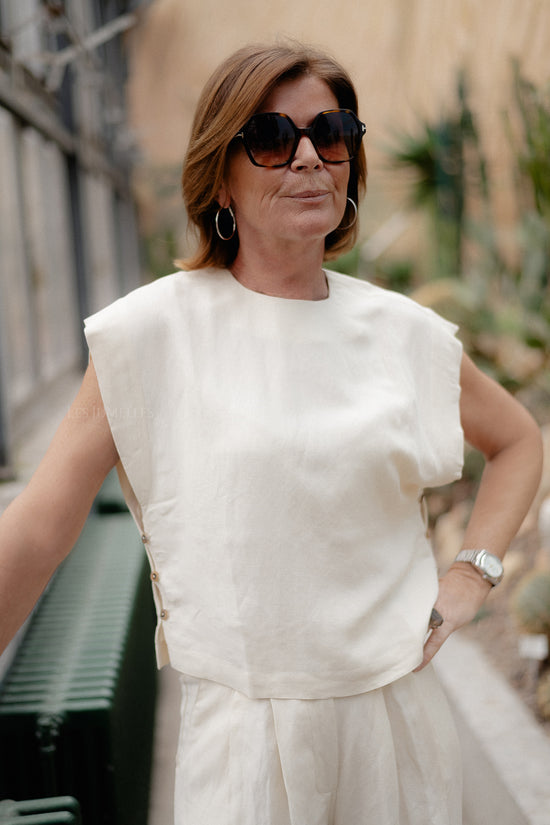 les jumelles Agapi blouse ecru