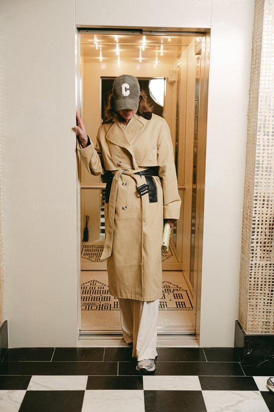 Les Jumelles Aiko Trenchcoat Beige Met Zwart
