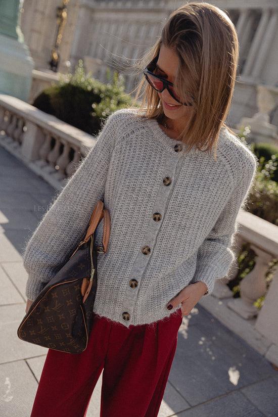 les jumelles Alix vest grijs melange