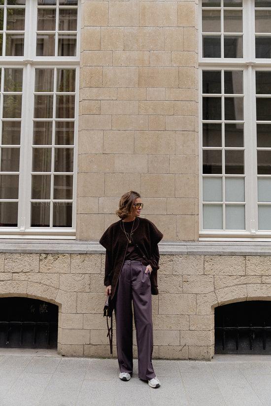 les jumelles Briar vest hot chocolate