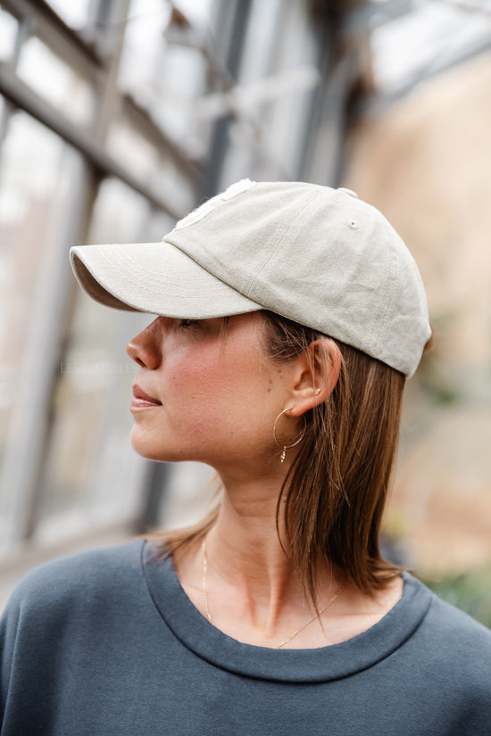 Les Jumelles 'C' Cap Washed Olive Denim