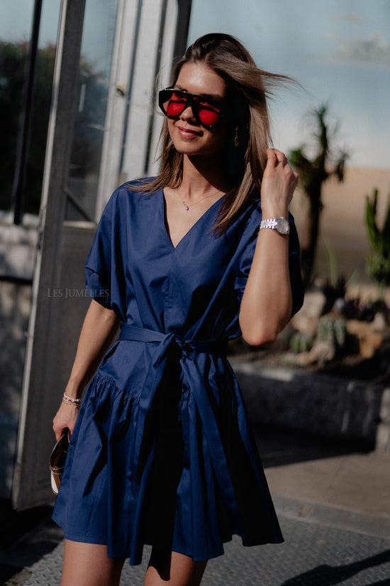 Les Jumelles Calm Korte Jurk Marineblauw