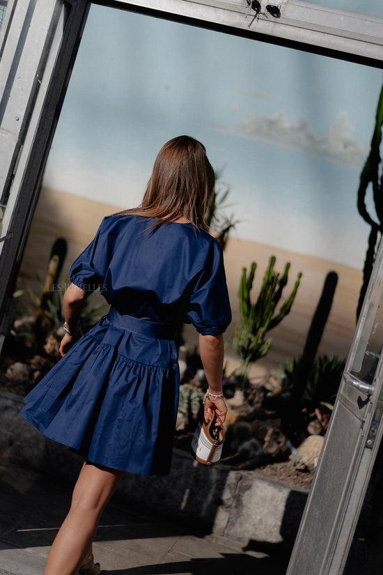 Les Jumelles Calm Korte Jurk Marineblauw