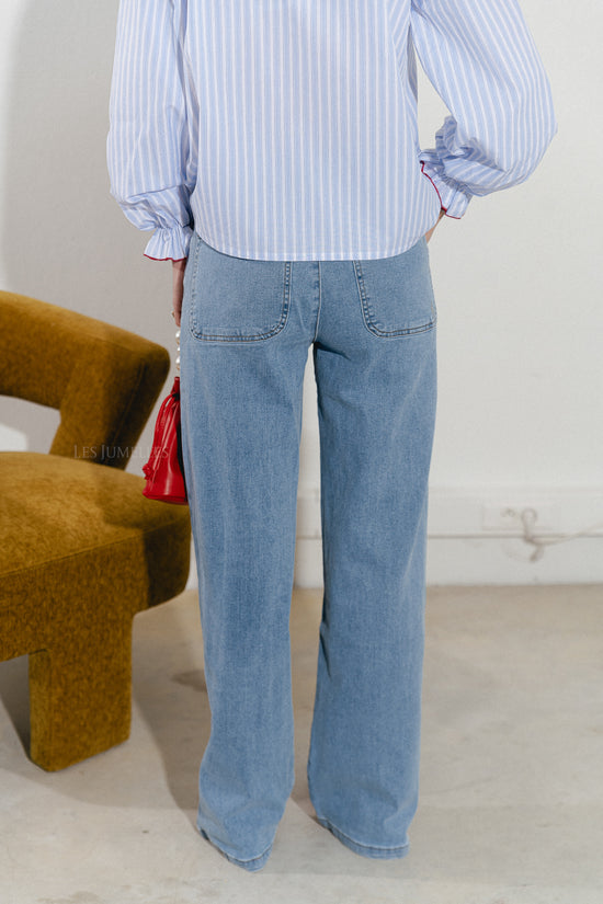 Les Jumelles CariSW Mid Jeans Licht Denimblauw