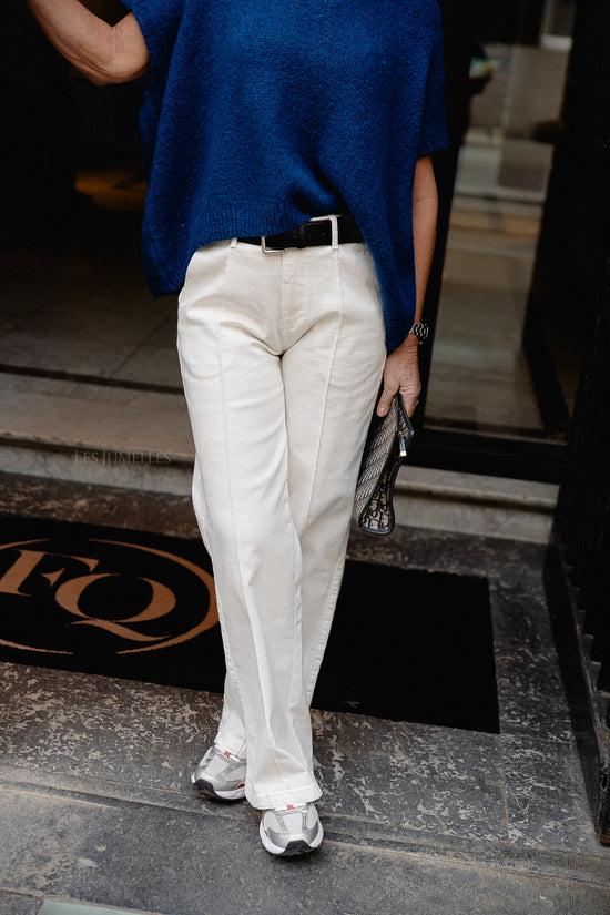 les jumelles Cariswd mid jeans off white