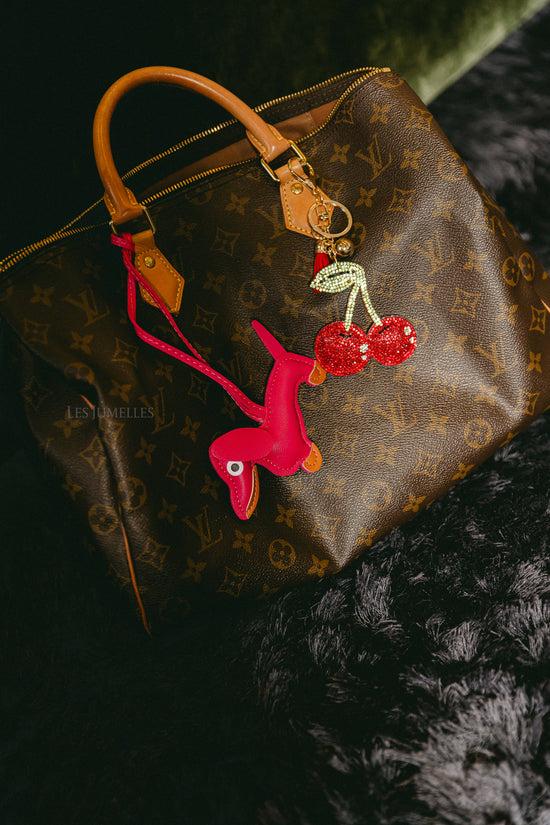 les jumelles Cherry keychain strass