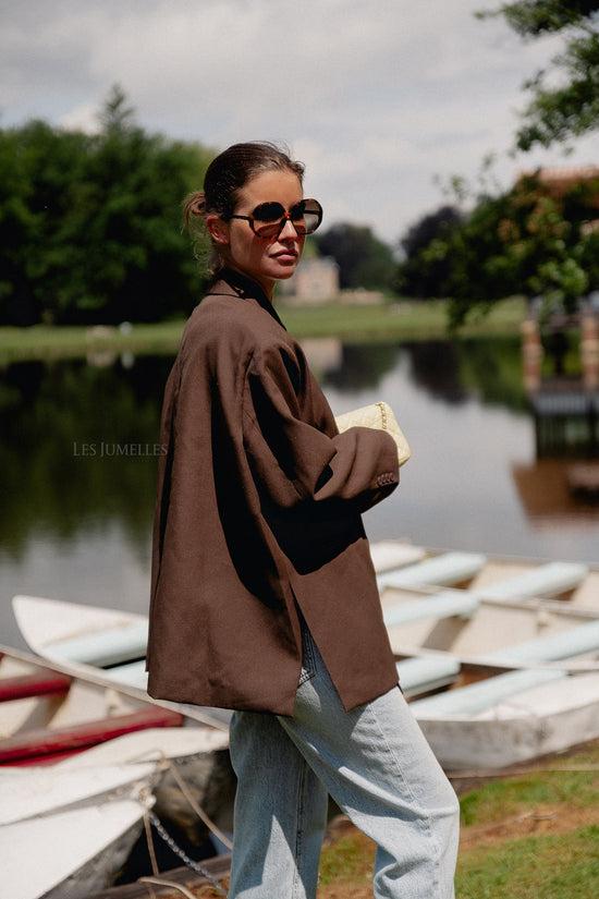 Les Jumelles Chloe Oversized Blazer Chocoladebruin