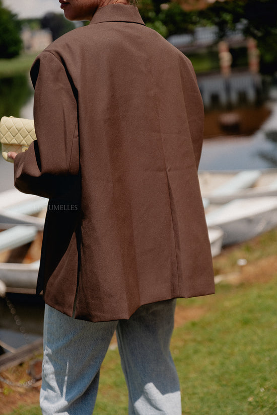 Les Jumelles Chloe Oversized Blazer Chocoladebruin