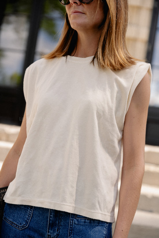 les jumelles Clara SS terry shirt ecru