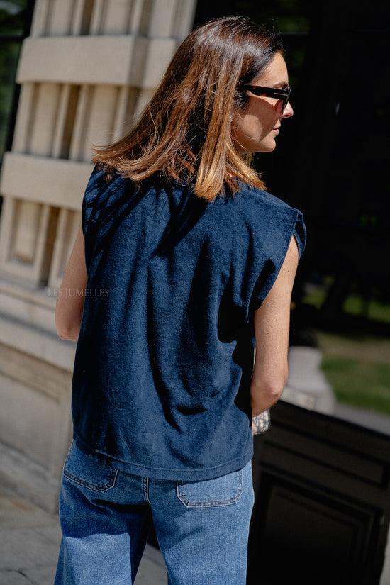 Les Jumelles Clara SS Terry Shirt Navy