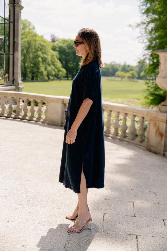 Les Jumelles Clara Terry Dress Navy