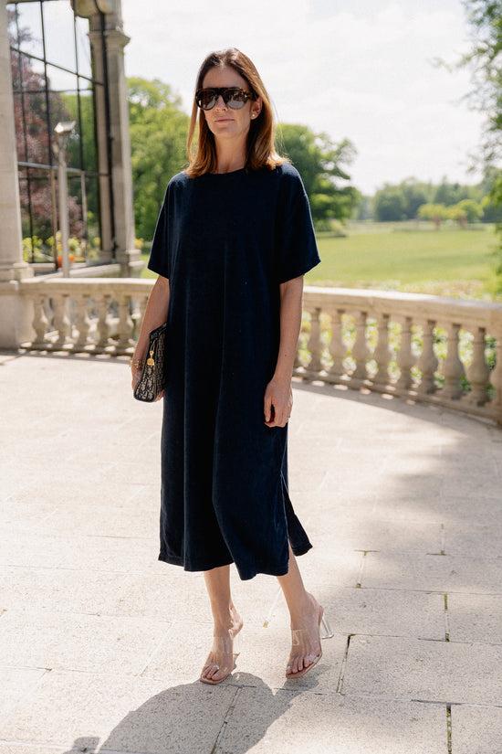 Les Jumelles Clara Terry Dress Navy