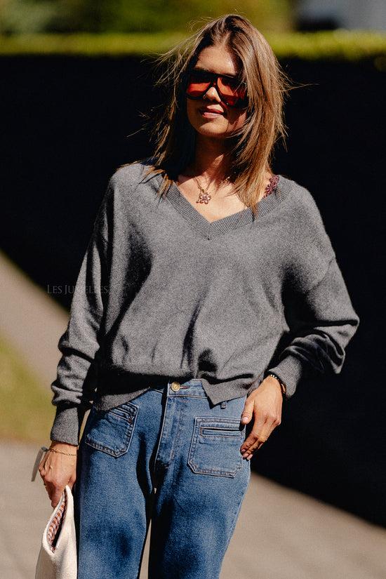Les Jumelles Cosette V-neck Jumper Anthracite