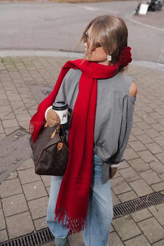 les jumelles Crystal edition sjaal savvy rood