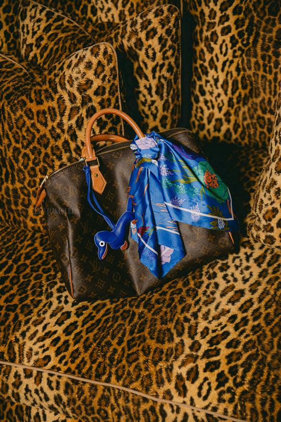 Les Jumelles Dachshund Keychain Cobalt Blue