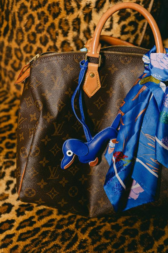 les jumelles Dachshund keychain cobalt blue