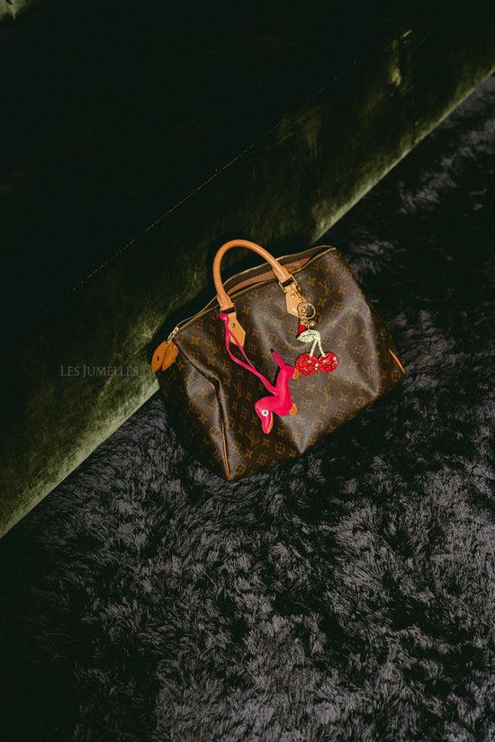 Les Jumelles Dachshund Keychain Fuchsia