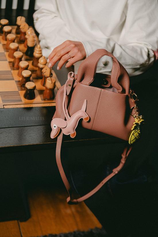 Les Jumelles Dachshund Keychain Pink