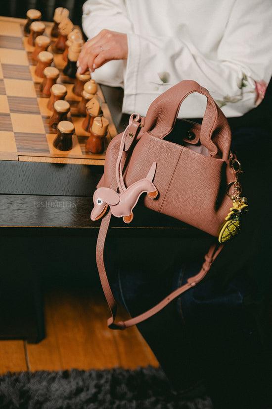 Les Jumelles Dachshund Keychain Pink