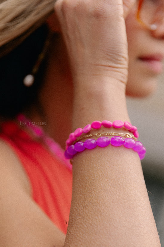 les jumelles Daisy armband roze