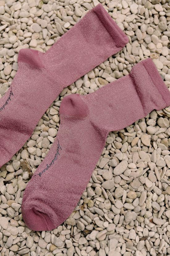 Les Jumelles Dina Glittersokken Mauve