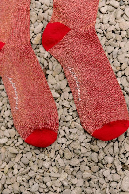 Les Jumelles Dina Glittersokken Red Love