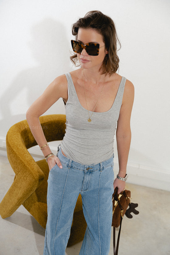 Les Jumelles DizaSW Top Grijs Melange