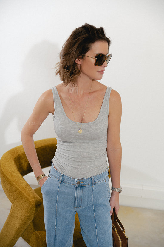 les jumelles DizaSW top grijs melange