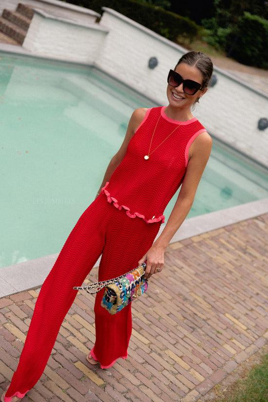 les jumelles Donna top bitterzoet rood