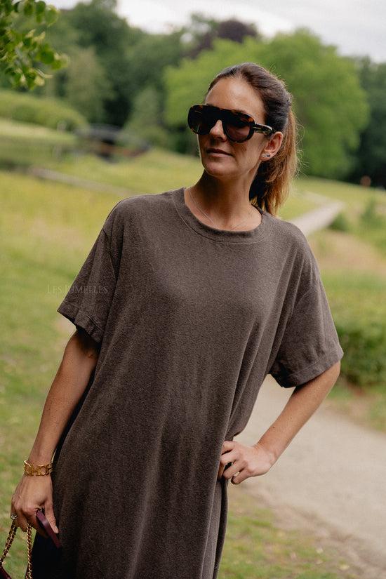 Les Jumelles Dorothee Terry T-shirt Dress Charcoal