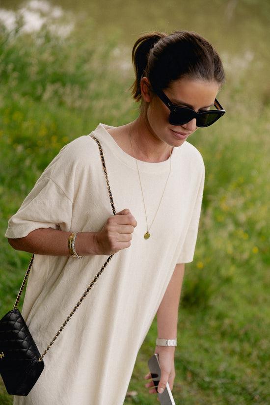 les jumelles Dorothee terry T-shirt dress ecru