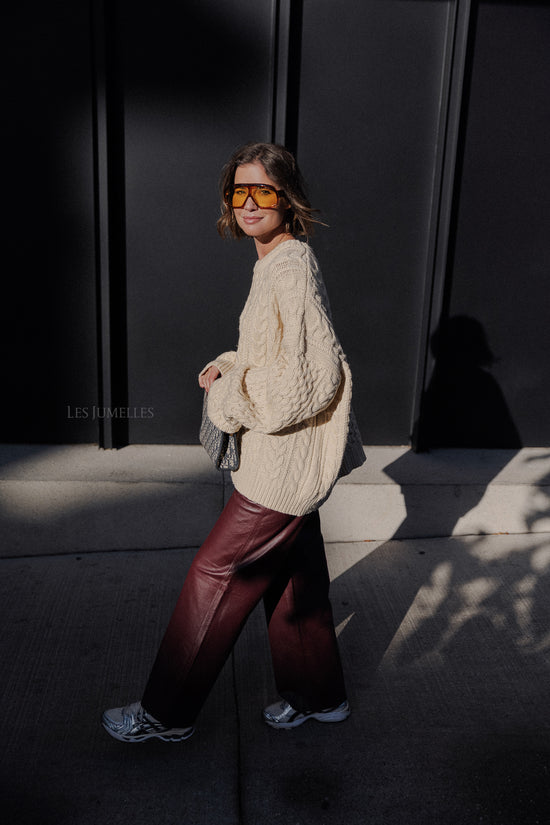 Les Jumelles Edith Oversized Gebreide Trui Ecru