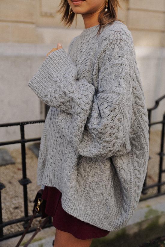 Les Jumelles Edith Oversized Gebreide Trui Grijs
