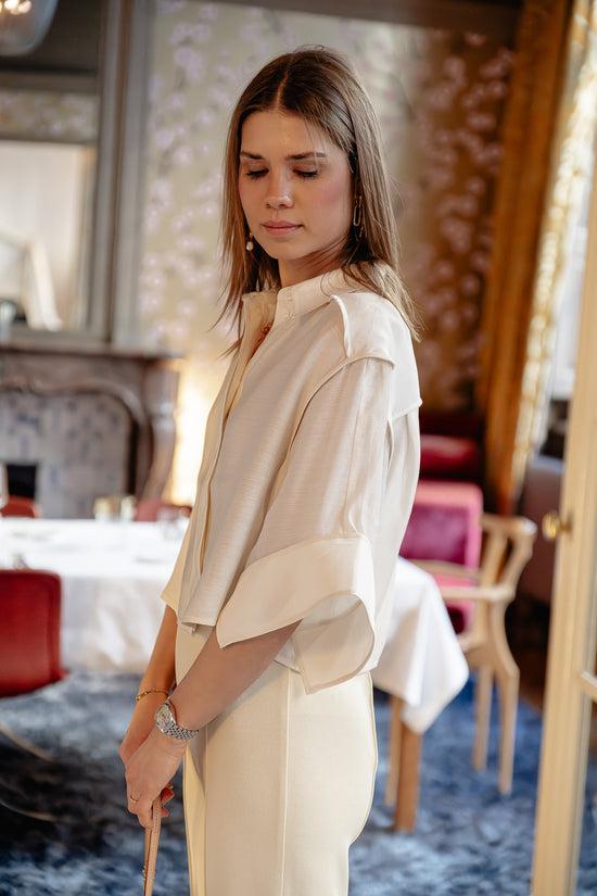 Les Jumelles Eleanor Verfijnde Rayon Blouse Beige