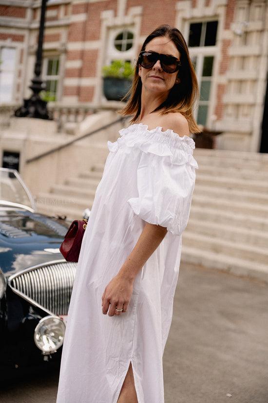 Les Jumelles Eleonore Off-shoulder Maxi-jurk Wit