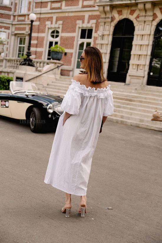 Les Jumelles Eleonore Off-shoulder Maxi-jurk Wit