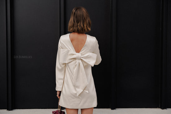 Les Jumelles Elna Mini-jurk Met Strik Vanille