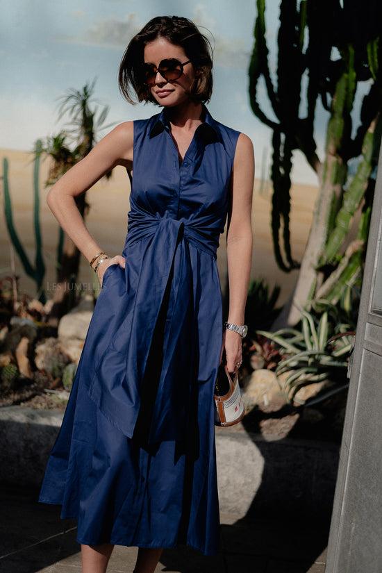 les jumelles Eros long dress navy