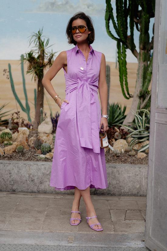 les jumelles Eros long dress violet