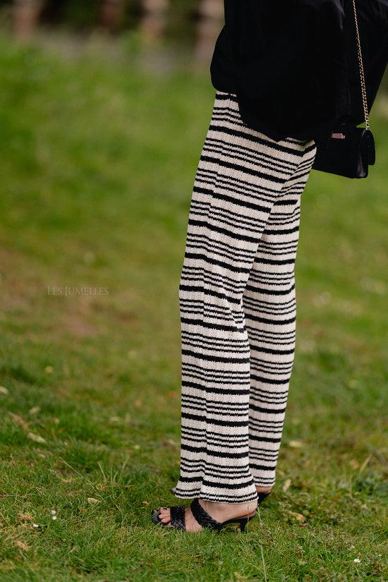 Les Jumelles Finn Trousers Black/cream Stripes