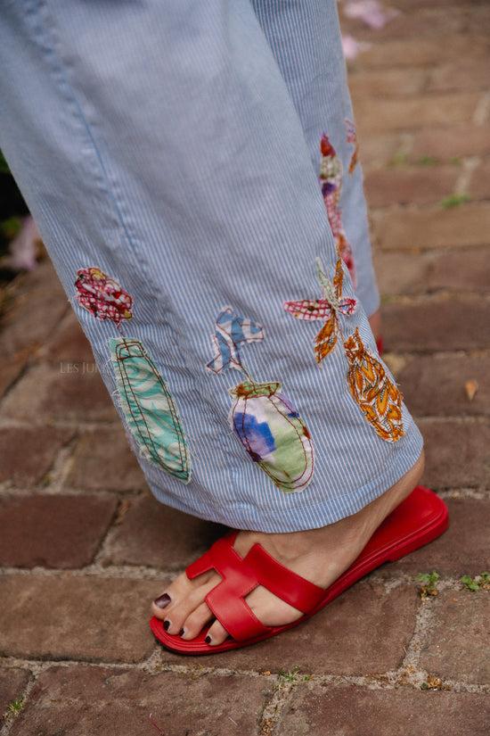 Les Jumelles Flora Broek Blauwe Strepen