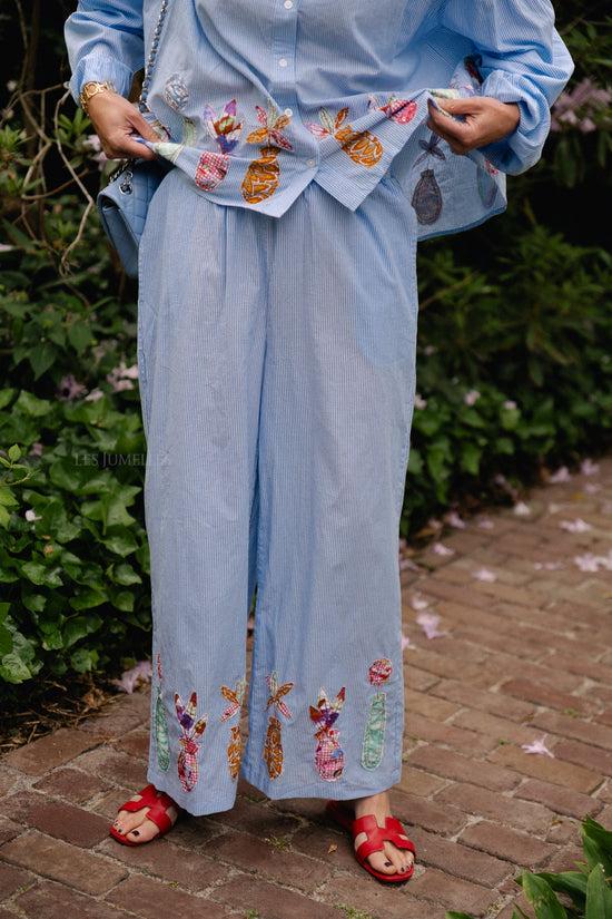 Les Jumelles Flora Broek Blauwe Strepen