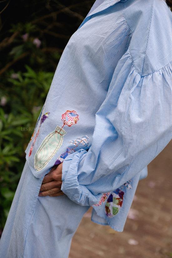 Les Jumelles Flora Shirt Blauwe Strepen