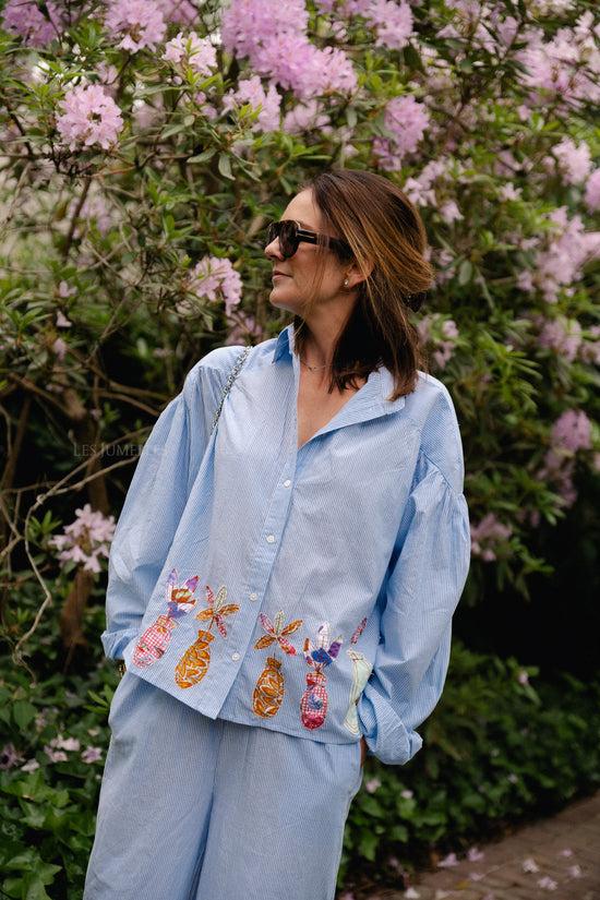 Les Jumelles Flora Shirt Blauwe Strepen