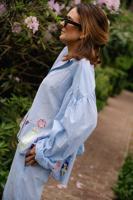 Les Jumelles Flora Shirt Blauwe Strepen
