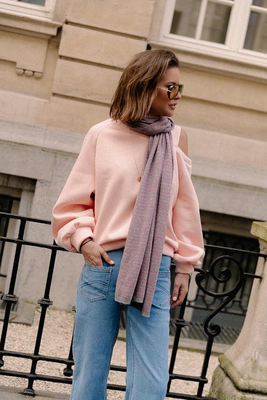 Les Jumelles Florence Sjaal Grijs/roze