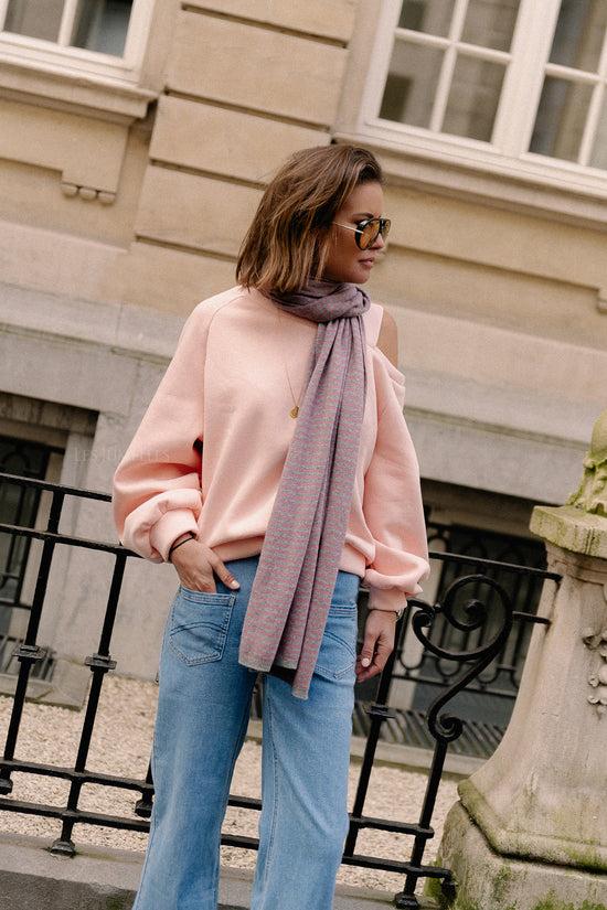 Les Jumelles Florence Sjaal Grijs/roze
