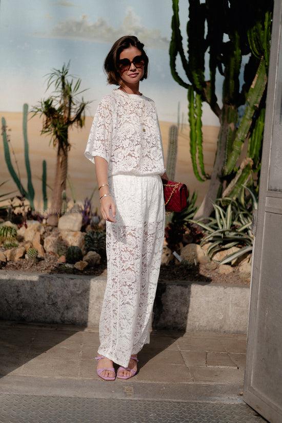 Les Jumelles Georgina Lace Pants White