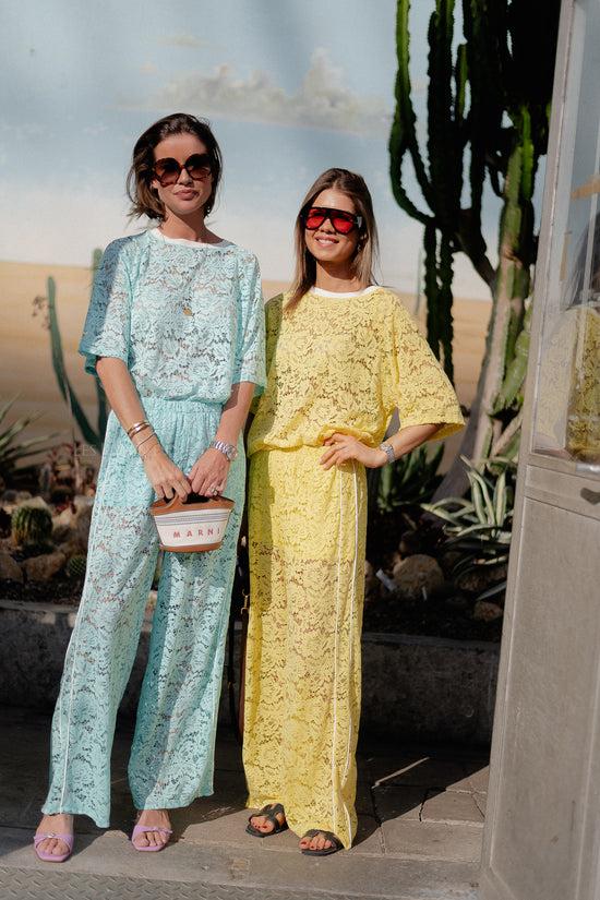 Les Jumelles Georgina Lace Pants Yellow